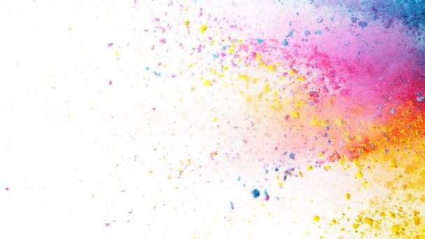 Colored powder explosion, isolated on white background. - Foto, immagini