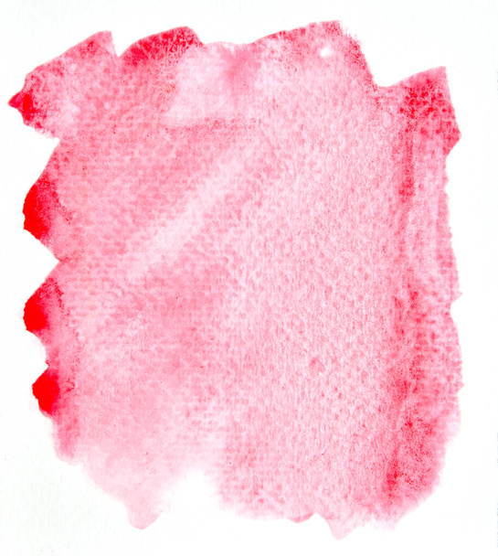 a photo image of abstract red watercolor on paper, hand paint of red watercolor for background, wet technique on paper - Foto, Imagem