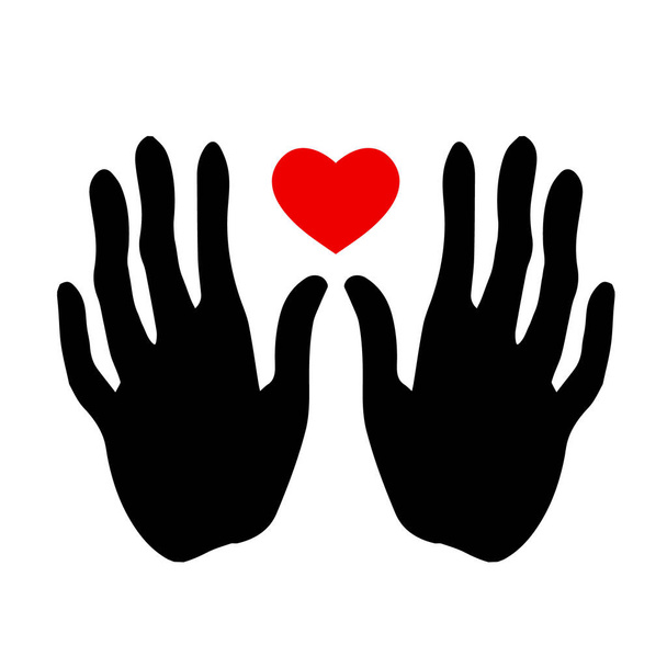Bendición de manos con corazón. Ilustración vectorial - Vector, imagen