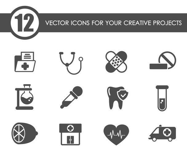 векторные иконки здравоохранения - Вектор,изображение