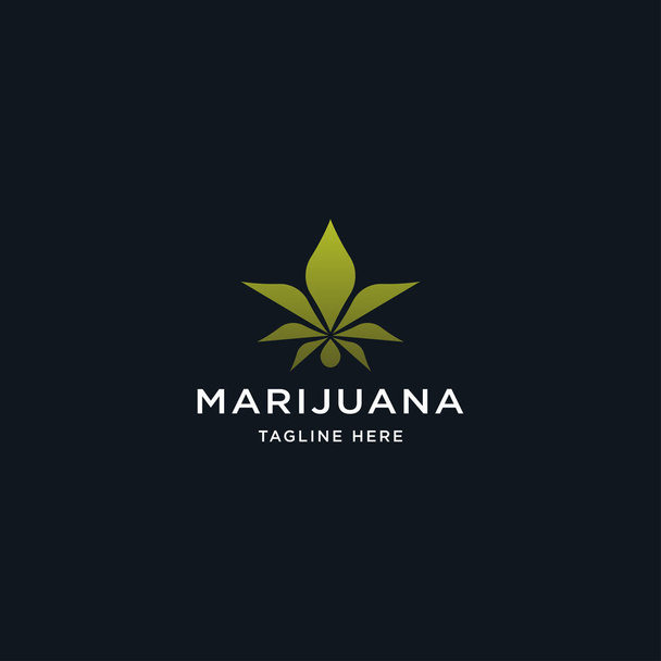 Vihreä kannabiksen marihuanan hampun lehtien logo ja symboli - Vektori, kuva