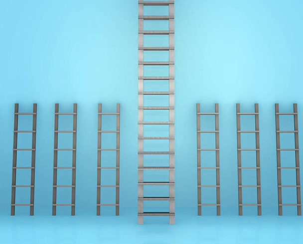 Escadas diferentes no conceito de progressão de carreira - Foto, Imagem
