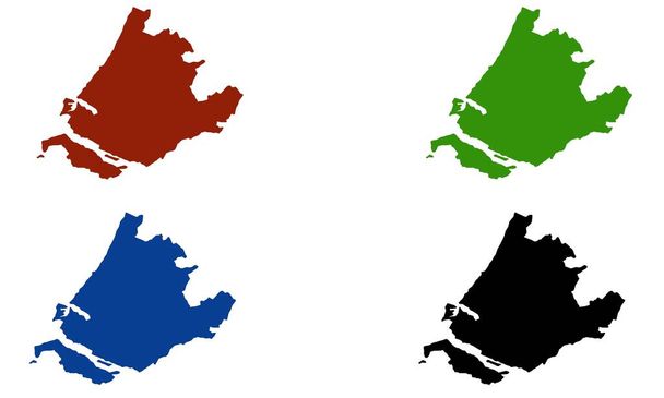 Mapa ZUID HOLLAND kolorowa sylwetka na białym tle - Wektor, obraz