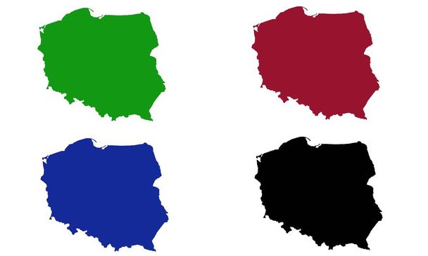 POLANDIA map colorful silhouette on white background - Vecteur, image
