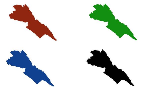 MAKUENI mapa silhueta colorida sobre fundo branco - Vetor, Imagem