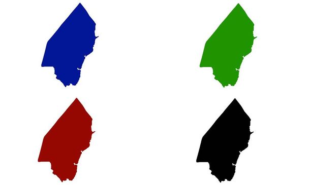 Beyaz arkaplanda KILIFI haritası renkli siluet - Vektör, Görsel