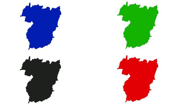 VILLAREAL kaart kleurrijk silhouet op witte achtergrond - Vector, afbeelding