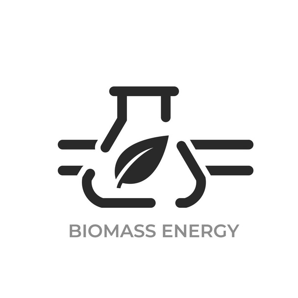 Biyokütle enerji ikonu. Çevre, çevre dostu endüstri ve alternatif güç sembolü. izole vektör resmi - Vektör, Görsel