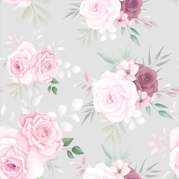 Elegant floral seamless pattern with beautiful soft flowers - Vector, Image