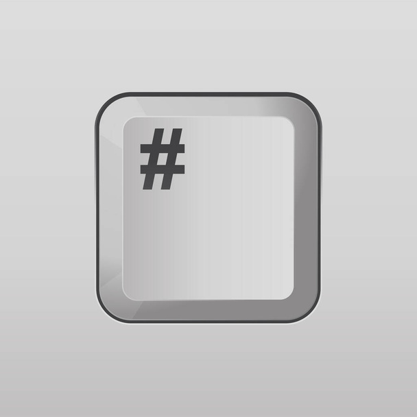 Hash keyboard button vector illustration. - Διάνυσμα, εικόνα