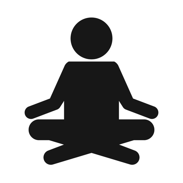 Yoga fitness icoon. Meditatie Logo Teken op witte achtergrond. Vector - Vector, afbeelding