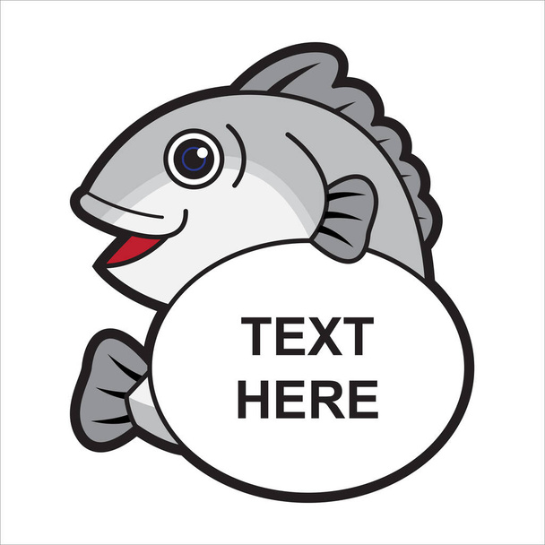 Шаблон логотипа мультяшного тунца - Вектор,изображение