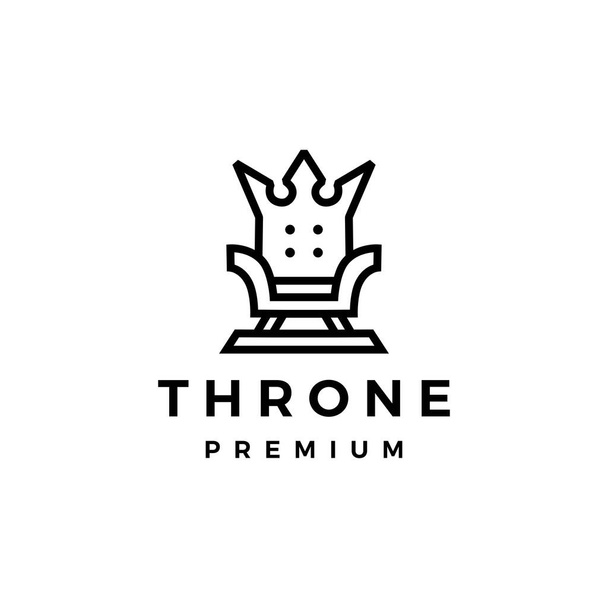 trono corona rey logotipo vector icono ilustración - Vector, Imagen