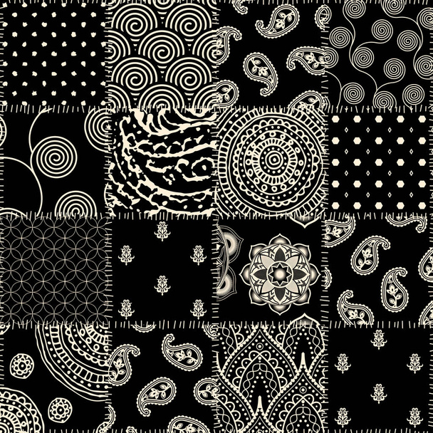 Patchwork textile pattern. Seamless quilting design background. - Διάνυσμα, εικόνα