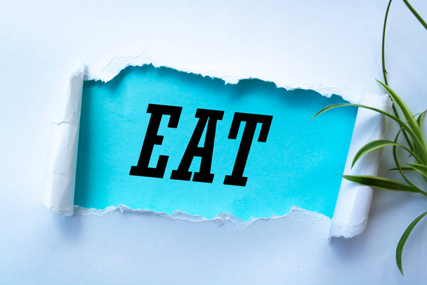 EAT slovo oblak, fitness, sport, zdraví koncept - Fotografie, Obrázek