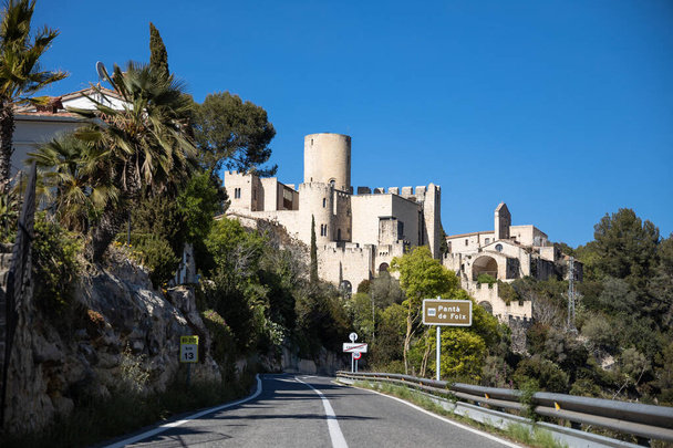 Road to the castle of Castellet, Catalonia, Spain - Photo, Image