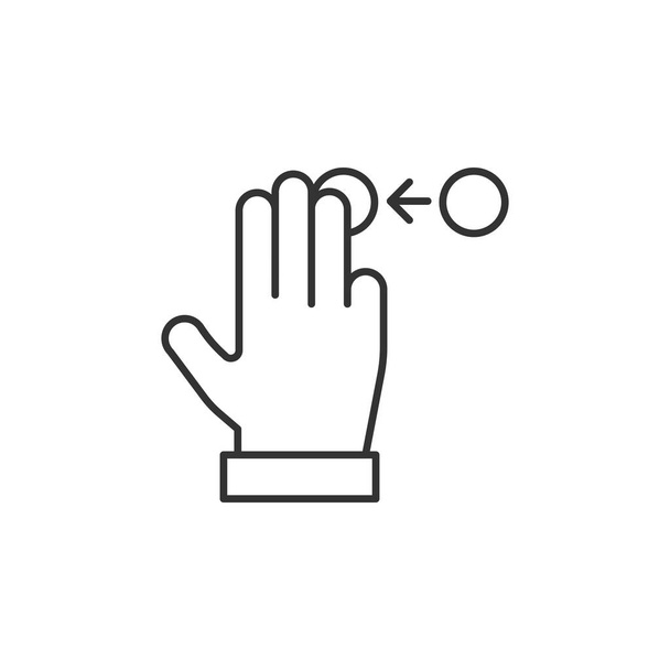 Icono táctil de mano aislado sobre fondo blanco. Slide símbolo moderno, simple, vector, icono para el diseño del sitio web, aplicación móvil, ui. Ilustración vectorial - Vector, Imagen