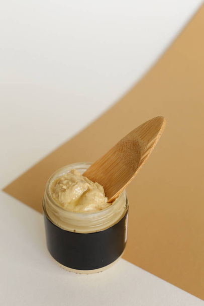 Textura de cerca Mantequilla de almendras o mantequilla de maní - Foto, Imagen