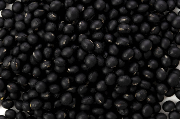 Fond brut de haricots noirs, gros plan,  - Photo, image