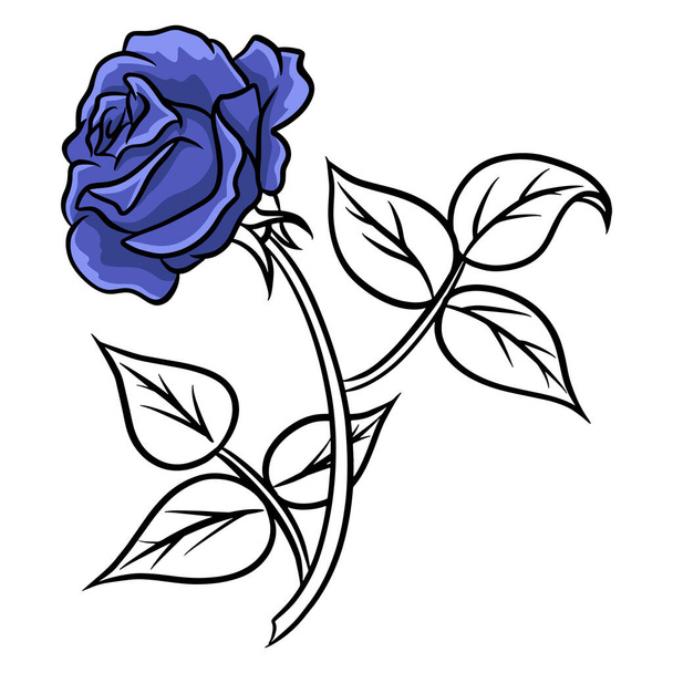 Hand-drawn roses. Beautiful flower. Cartoon style. Vector illustration. For design and decoration. - Vecteur, image