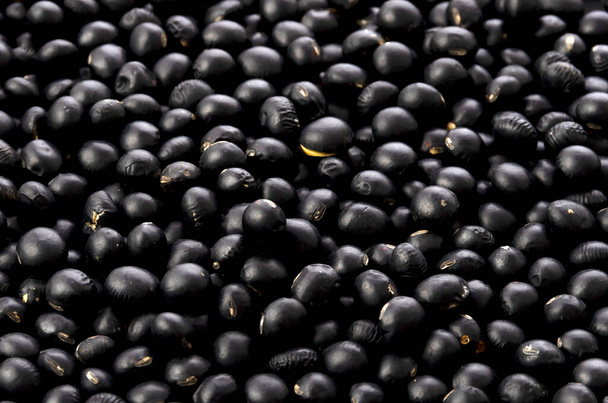 Fond brut de haricots noirs, gros plan,  - Photo, image