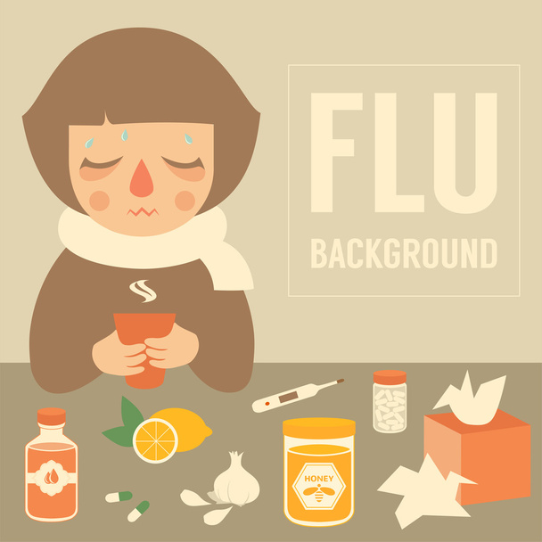 griep symptoom - Vector, afbeelding