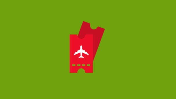 rode tickets pictogram animatie op het groene scherm achtergrond. 4K video. Chroma sleutel. Handig voor het uitleggen van video, website, wenskaarten, apps en social media berichten - Video