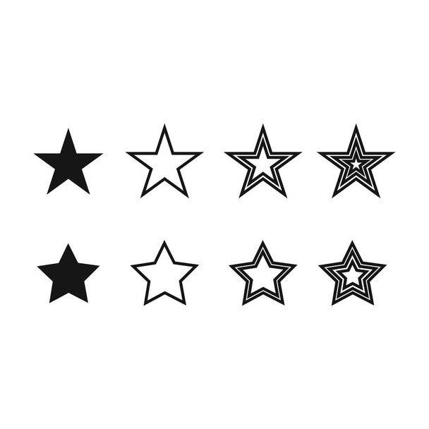 Ícones de estrelas. Brilhantes, a brilhar. Símbolos vetoriais estrela isolada no vetor de fundo branco - Vetor, Imagem