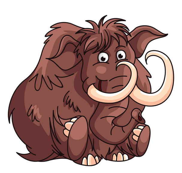 Mammoth Cartoon Illustration - Vektori, kuva
