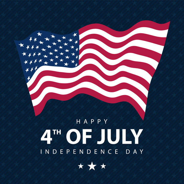 Patriotic USA flag template card Independence day of America. National holiday modern banner. Vector illustration. - Vector, afbeelding
