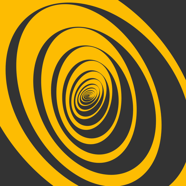 Abstraktní žlutý rotační elipsový tvar. Vektorová ilustrace. Šedé pozadí. Moderní designový prvek pro rámeček, logo, znak, symbol, web, tisky, plakáty, šablonu, vzor a abstraktní pozadí - Vektor, obrázek