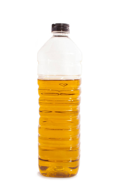 Olive oil in a plastic bottle isolated over white - Foto, Imagem