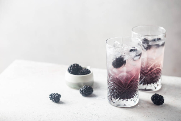 Blackberry Lemonade with ice - Photo, Image