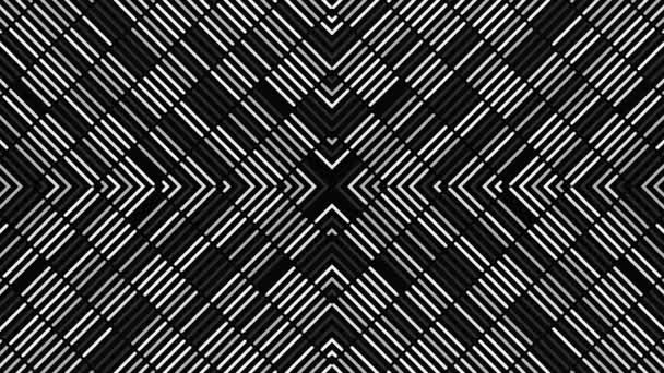 Hypnotic pattern with moving lines. Animation. Centralized pattern with changing lines. Square waves change lines of pattern - Footage, Video