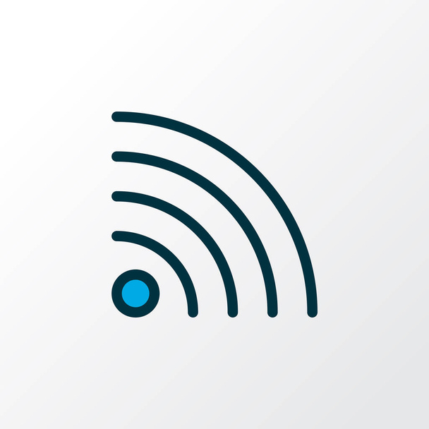 Wifi ikon színes vonal szimbólum. Prémium minőségű elszigetelt vezeték nélküli csatlakozási elem trendi stílusban. - Vektor, kép