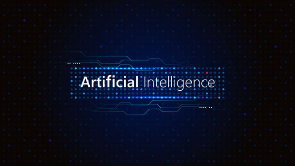 Inteligencia Artificial, Fondo tecnológico, Fondo abstracto, Concepto futurista, blockchain, Realidad aumentada - Vector, imagen