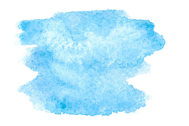 Aquarelldesign. Abstraktes Aquarell-Farbmuster isoliert auf Aquarellpapier-Textur. Tintenfleck für Pinselhintergrund. Blaue Kunst Tapete Grunge-Effekt - Foto, Bild