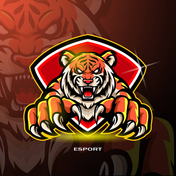 Maskotka tygrysa. projekt logo esportu - Wektor, obraz