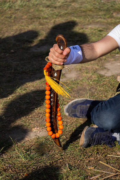 Állítsa rózsafüzér imádkozó gyöngyök gyakorló éberség meditáció imádkozó gyöngyök - Fotó, kép