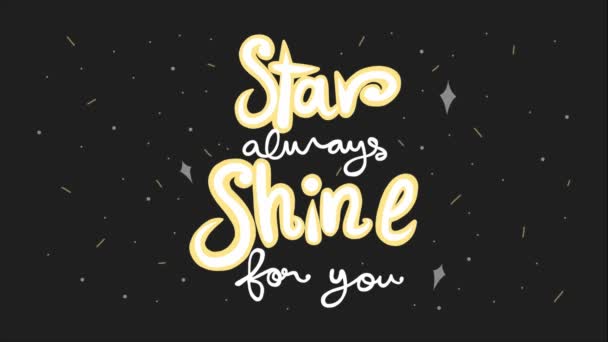 night sky with shining stars and lettering star always shine for you - Footage, Video