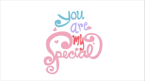 animated colorful you are my special lettering and hearts - Footage, Video