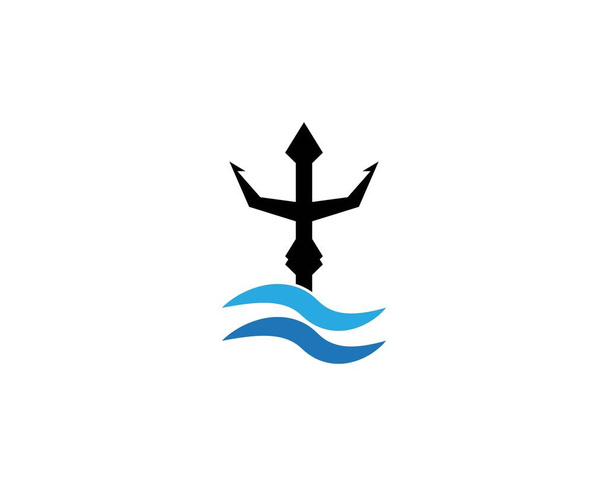 Vorlagenvektor für das Dreizack-Logo - Vektor, Bild