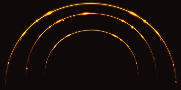 Curva de luz dorada Brillo chispa 3d ilustración - Foto, imagen
