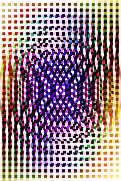 Illusion coloré déclenchement psychédélique conception avec des lignes droites fond moderne impressions de grande qualité de grande taille - Photo, image