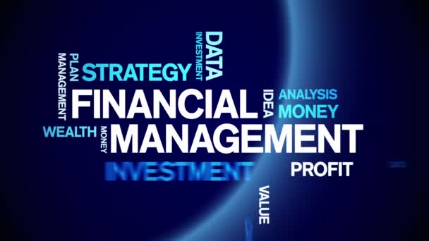 4k Financial Management Animated Tag Word Cloud,Text Animation seamless loop. - Footage, Video