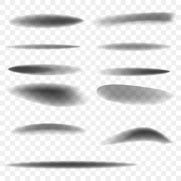 Набор реалистичных круглых теней с мягкими краями - Вектор,изображение
