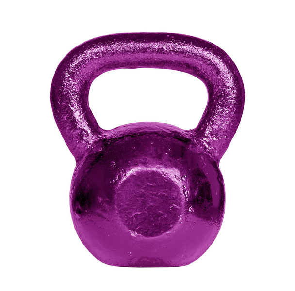 Pink kettlebell isolated on a white background - Photo, Image
