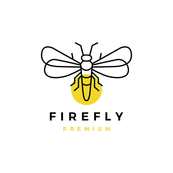 firefly esboço logotipo ícone do vetor ilustração - Vetor, Imagem