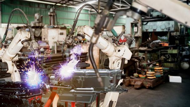 Modernização de braços de robô da indústria inteligente para tecnologia de fábrica digital - Foto, Imagem