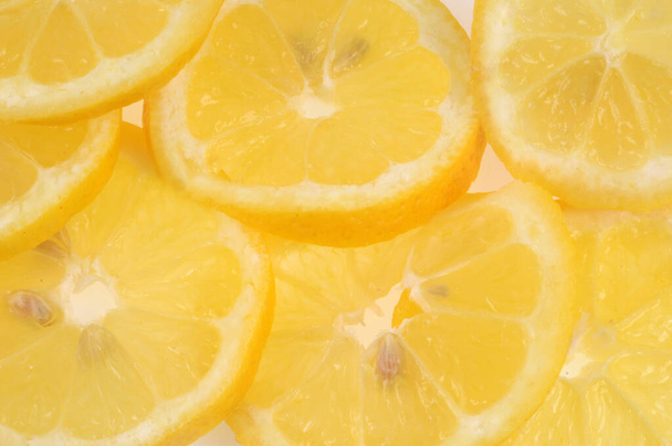 Rodajas de limones frescos se cierran  - Foto, imagen